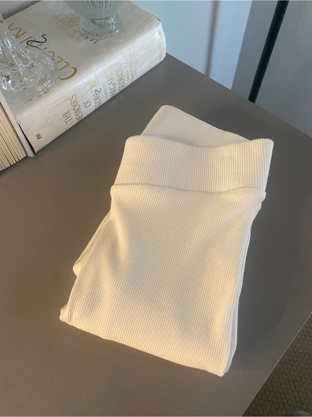 Fashion Nova Ivory Ribbed Knit Leggings/NWOT